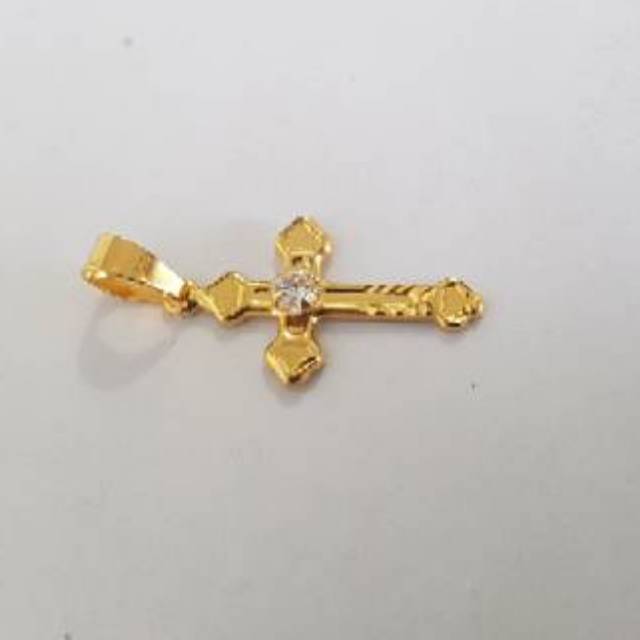 liontin emas asli kadar 700 salib polos