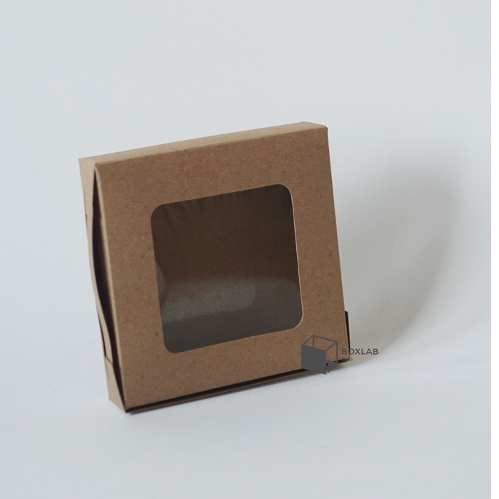 

Box Kraft Jendela 14x14x3 cm, Kotak Kue, Packaging Dimsum, Snack box BM 14143