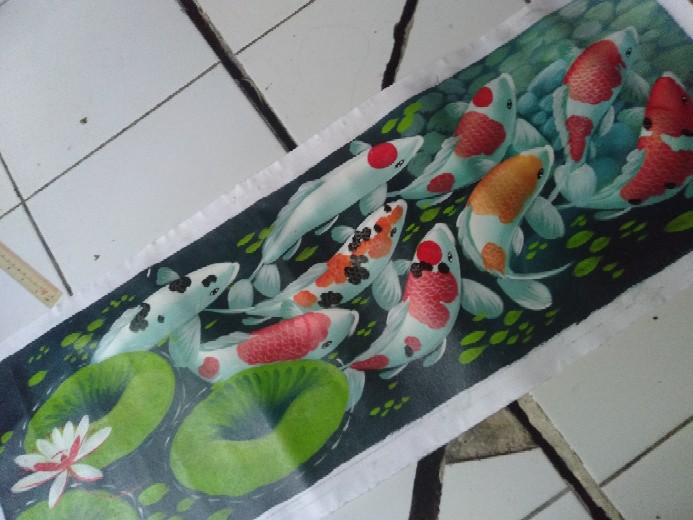 Lukisan Ikan Koi 30 X 90 Cm