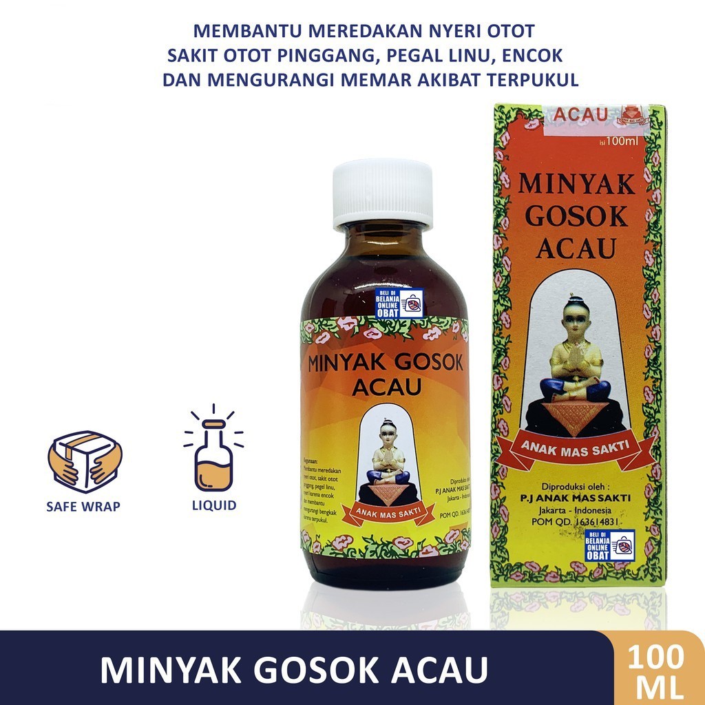 Minyak gosok ACAU 100ml /Minyak urut ACAU/Arak gosok Acau