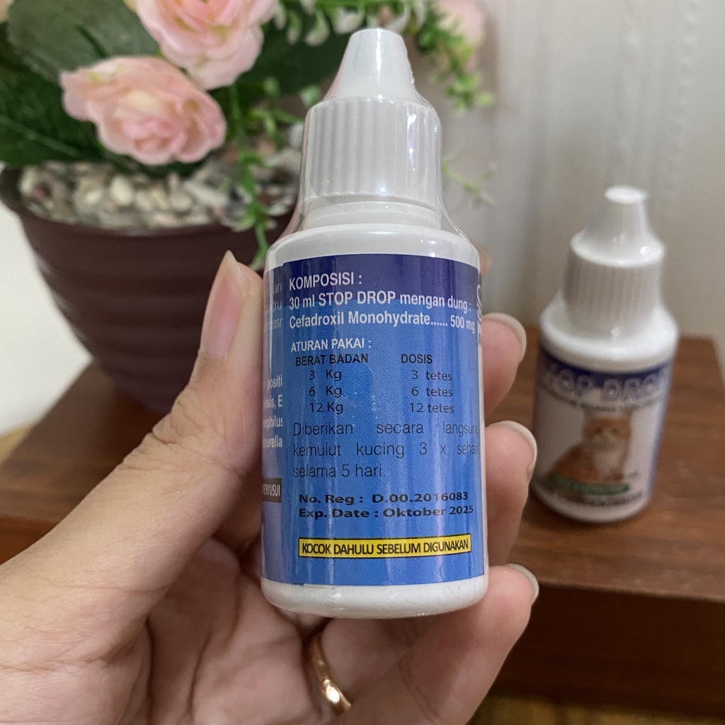 STOP DROP Antibiotik Obat Demam dan Gejala Virus Tetes Kucing Kitten 30ml