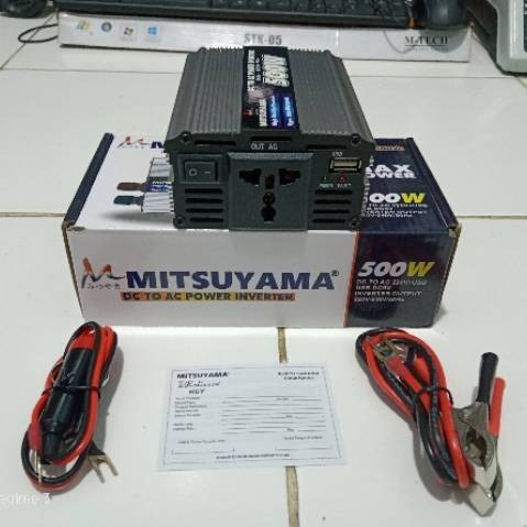 Power Inverter DC to AC 500 Watt Merek Mitsuysma With USB 5V/ Power Inverter 500W/ Inverter 500W/ Inverter Mitsuyama 500 watt | FMS