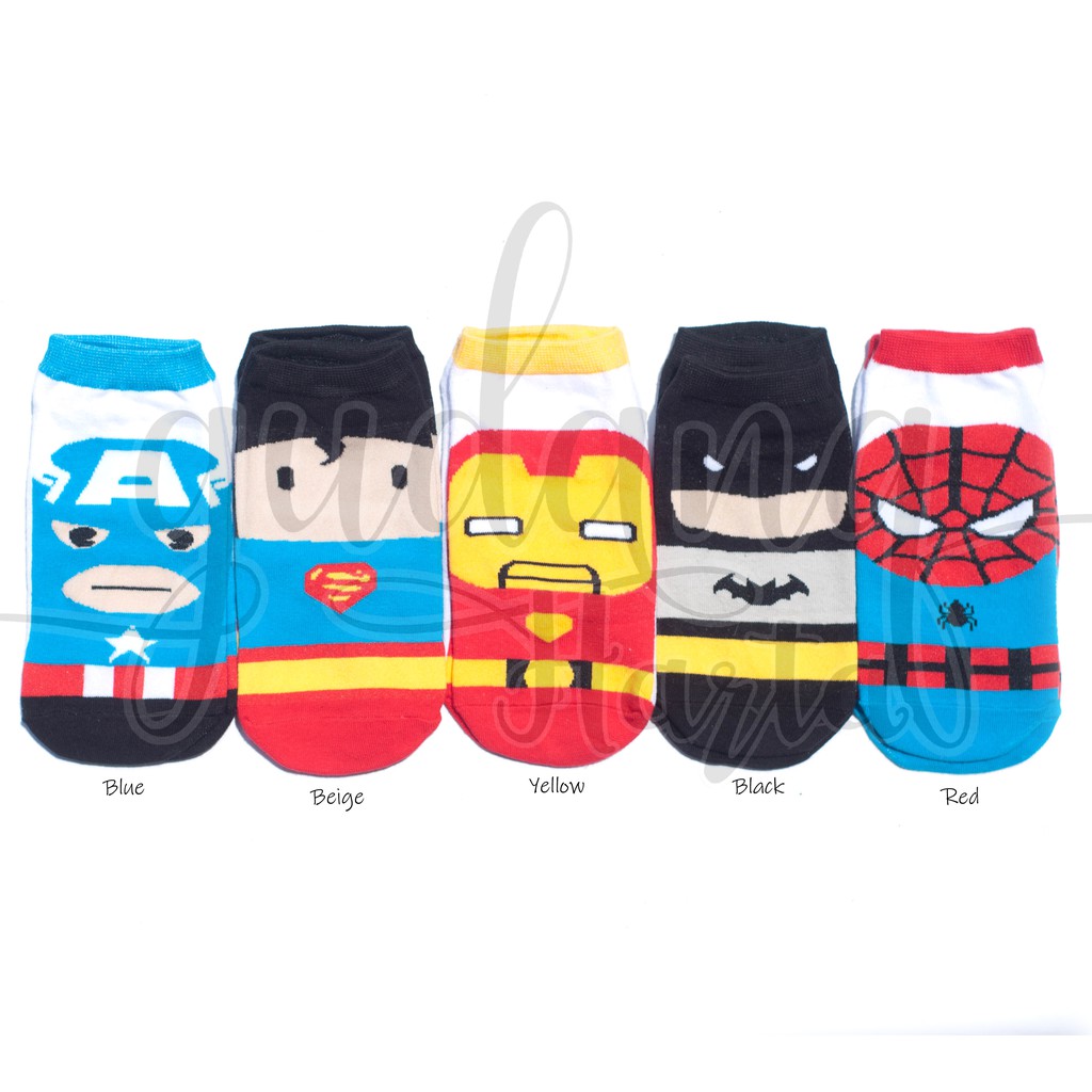 Kaos Kaki Super Heroes Imut Socks Laba laba Kelelawar Lucu GH 103226