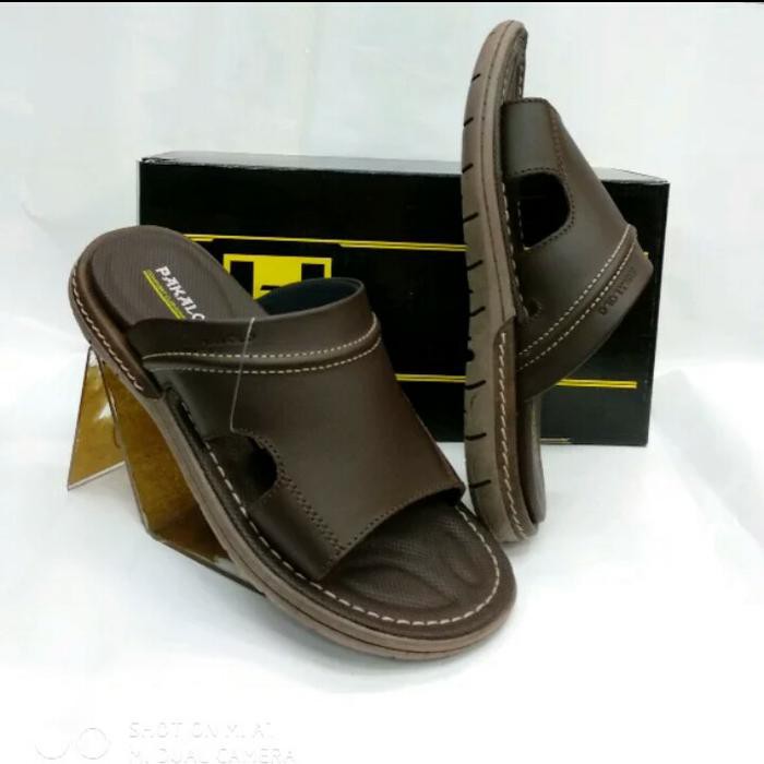 SANDAL KULIT CASUAL PAKALOLO N0945 COKLAT - COKELAT, 39 FULL ORIGINAL