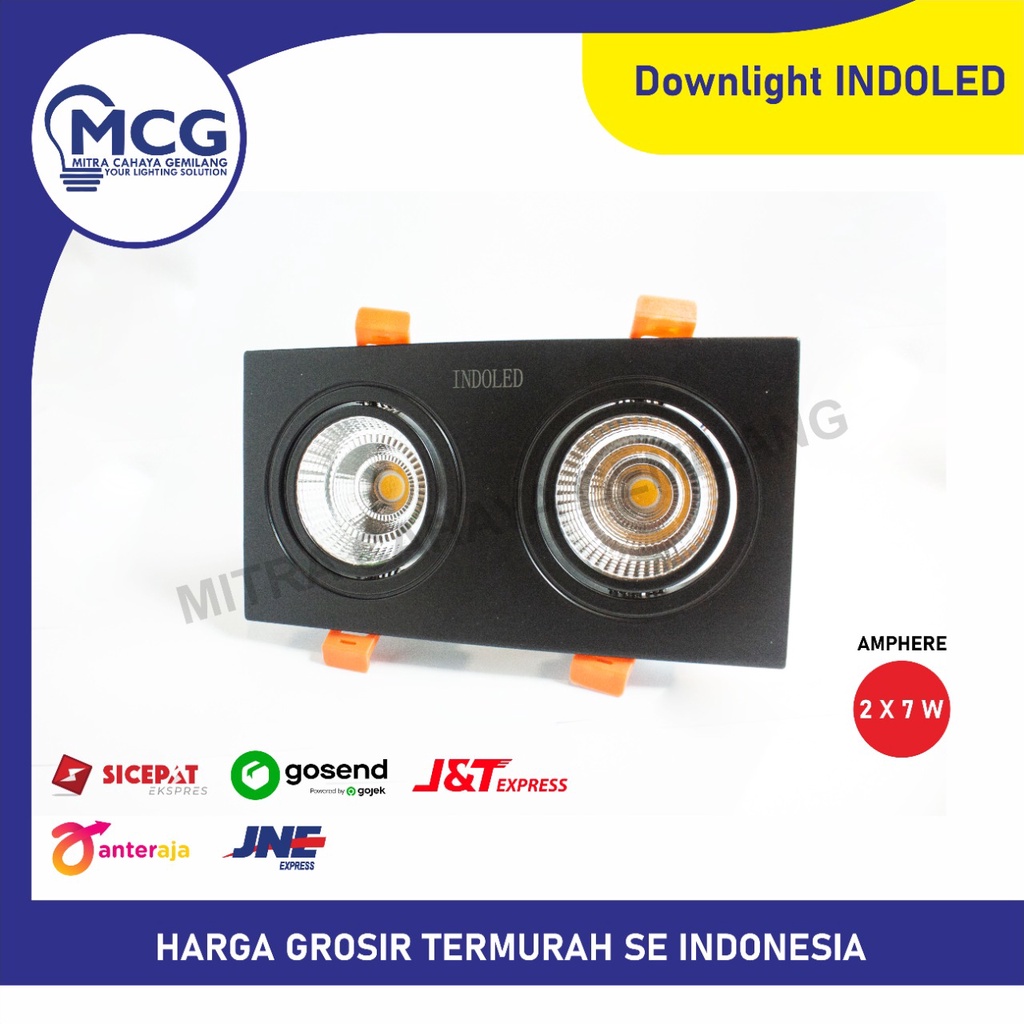 Lampu Downlight 2 mata LED COB 2 X 7 WATT