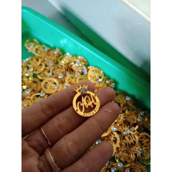 label hijab ring with diamond permata akrilik label hijab