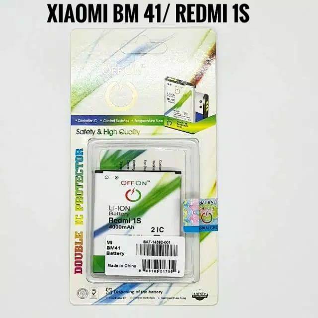 Baterai Batre Double Power OFFON Xiaomi BM41 Redmi 1S Battery Xiaomi Redmi 1S BM 41