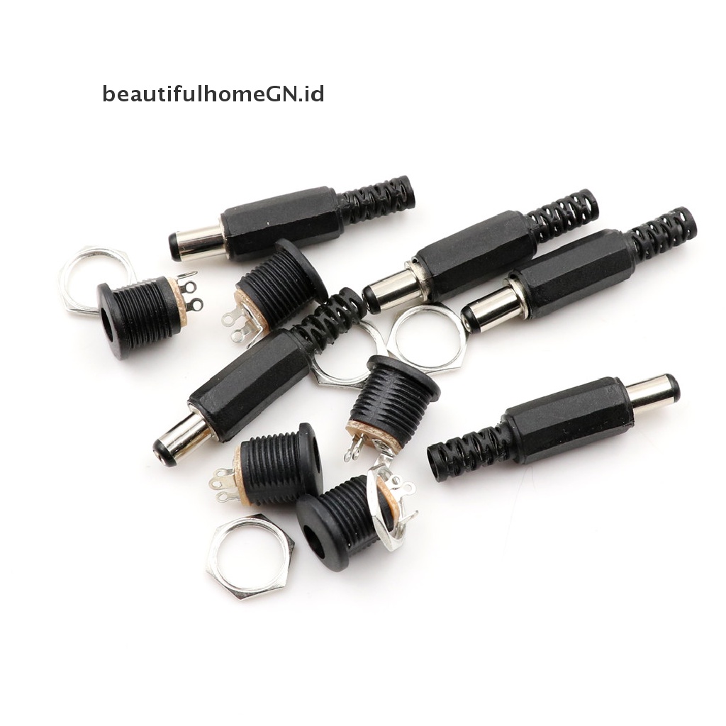 10 Pcs Konektor Sekrup Power Plug DC Male Female Ukuran 5.5mm x 2.1mm