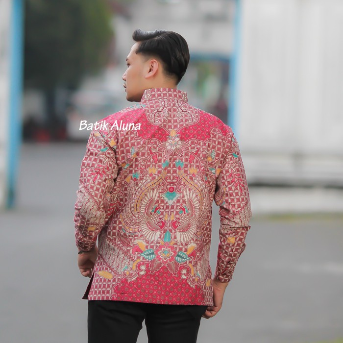 Baju Seragam Batik Pria Premium Lengan Panjang Furing Pabrik Batik Aluna  PCW 077