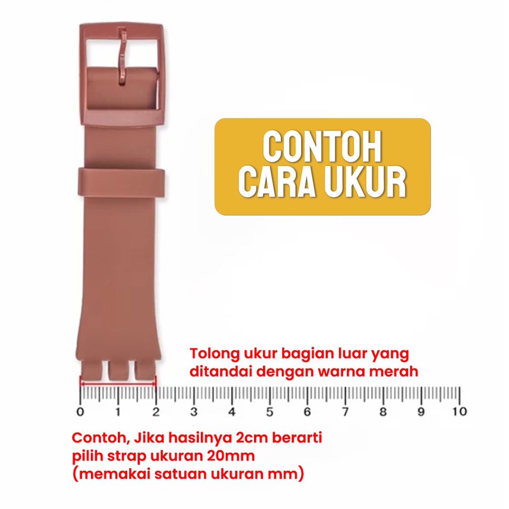 Tali Jam Swatch Strap Swatch Rubber Strap Karet Silicone 19mm 20mm