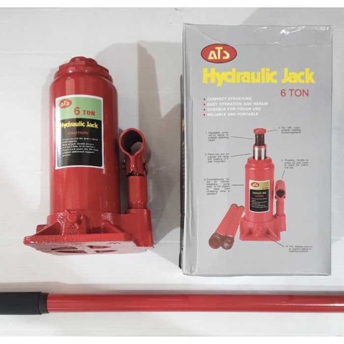 Dongkrak Botol Hidrolik Mobil Otomotif Hydraulic Jack ATS 6 Ton