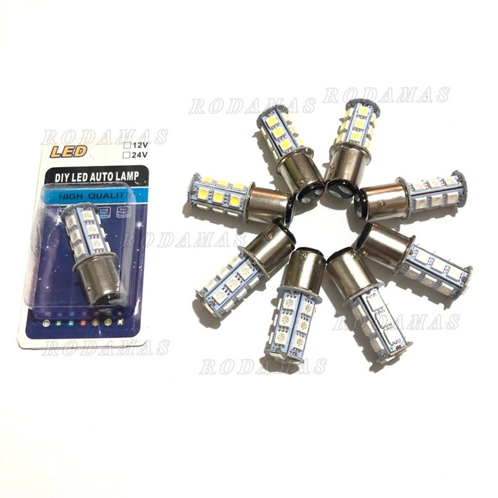 ADA PACKING ! Lampu Stop 1157 Mobil / Lampu Stop Motor LED 18 Mata Strobo Flash Kedip