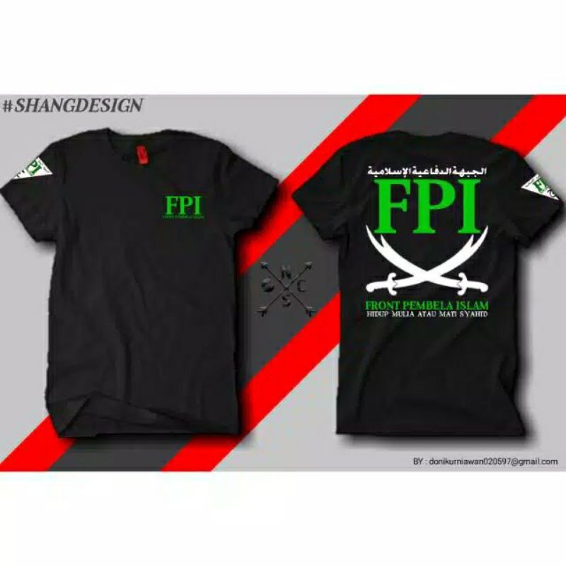 Kaos FPI Combed 30s hitam lengan pendek