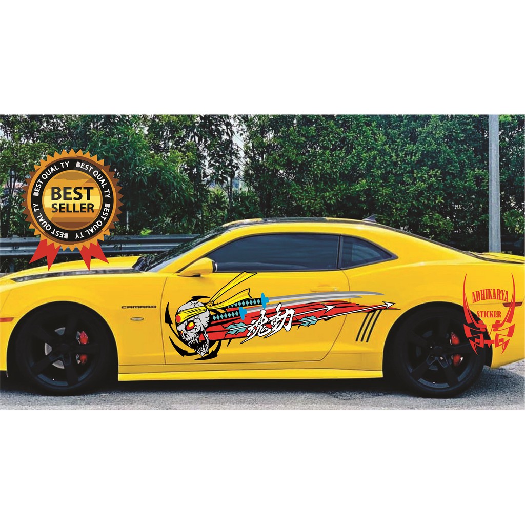 STIKER MOBIL DECAL TENGKORAK STIKER KERETA KACA MOBIL BELAKANG CALYA AGYA BRIO AVANZA XENIA RUSH