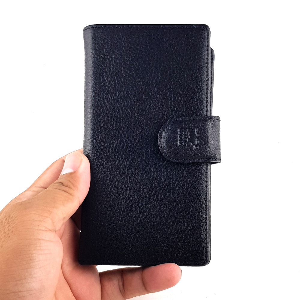 Gratis Ongkir Dompet Tanggung 3/4 Kulit Asli Sapi Lembu Banteng Kerbau - BB UGT Black