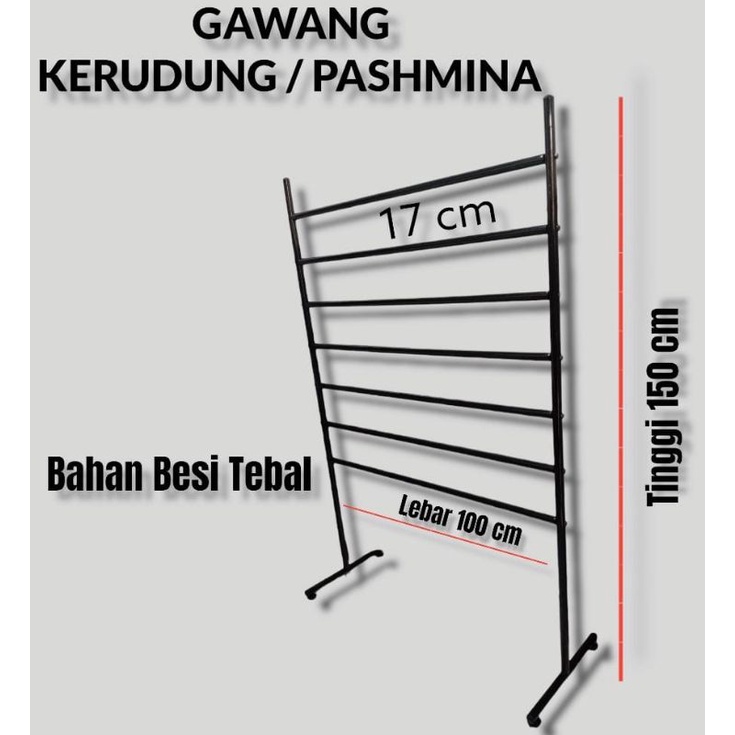 GAWANG KRUDUNG ATAU PASHMINA 7 SUSUN LEBAR 80 CM DAN 100 CM