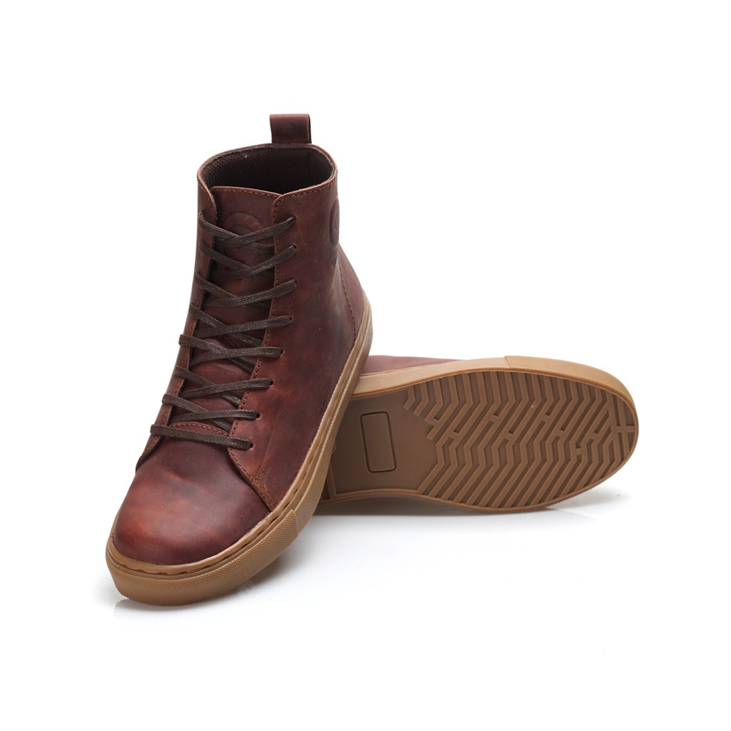 MAGNUS BROWN (Kulit Asli) - Sepatu Boots Pria Kasual Kulit Klasik Vintage Sporty Casual Cowok - Boot Kulit