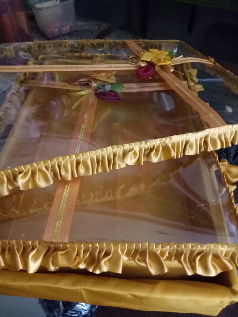 Kotak Hantaran Lamaran / Box Seserahan Set 2 Tutup Mika Renda Ting Jing Tingjing Sang Jit Sangjit