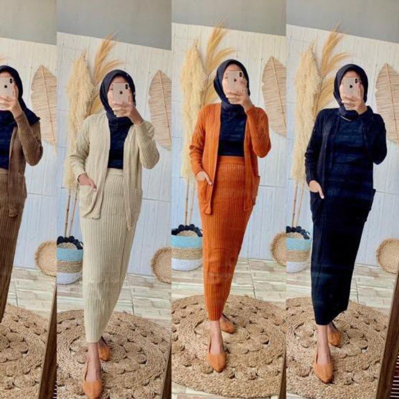 SET CARDIGAN SAKU STELAN PREMIUN