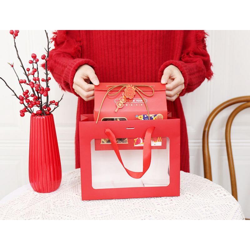 PAPER BAG MERAH IMLEK TAS HAMPERS HADIAH SINCIA GIFT BAG MEWAH