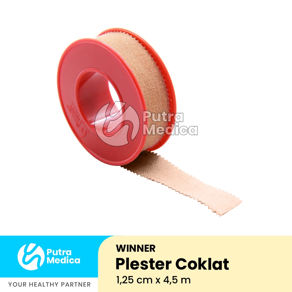 Winner Plester Coklat Roll 1,25cm x 4,5m / Plaster Gulung Perekat Penutup Luka