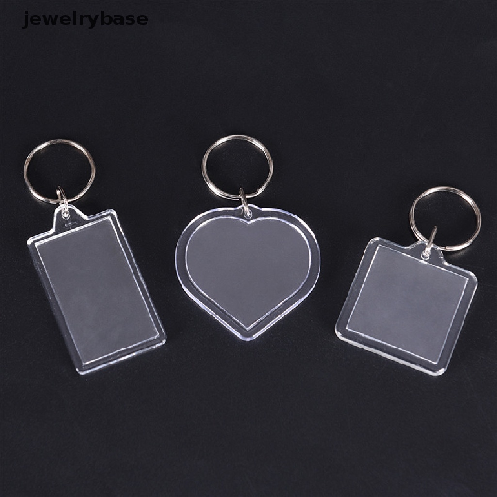 5 Pcs Gantungan Kunci Bingkai Foto Kosong Transparan Untuk Hadiah