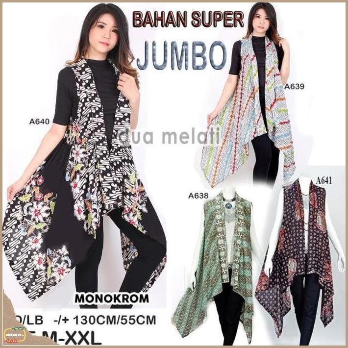 Outerwear Batik Wanita Outer Gamis Rompi Luaran Fashion Muslim Tunik _Termurah