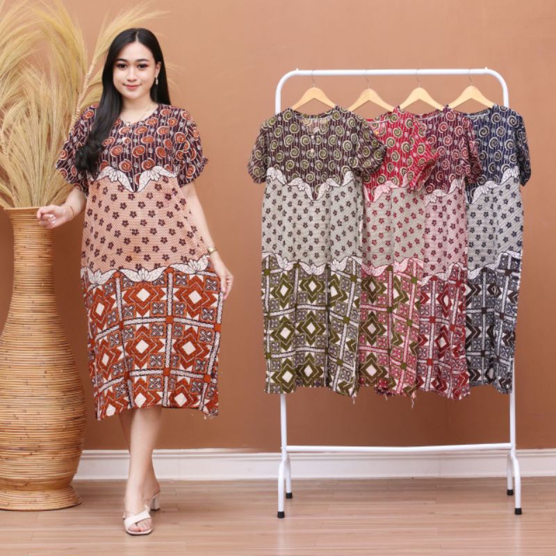 Daster Batik base motif random Daster murah busui