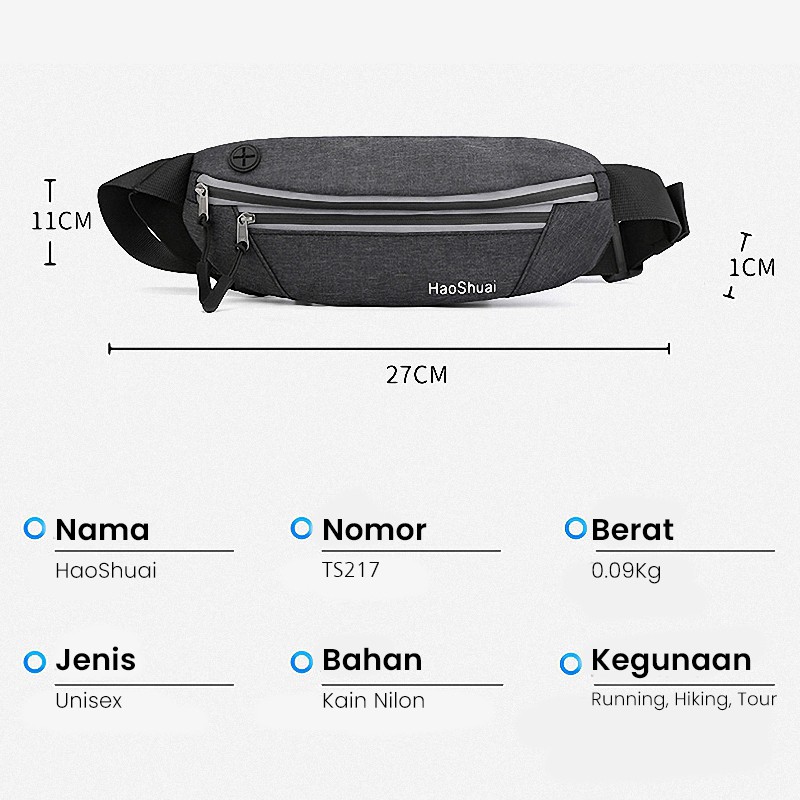 Highland Tas Selempang Olahraga Unisex Tas Pinggang Lari Jogging Waistbag Sepeda TS217