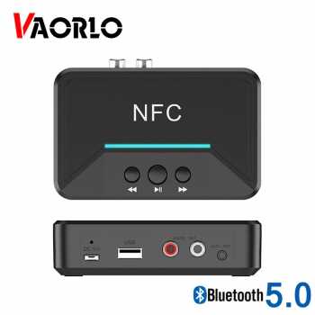 Centechia Wireless Bluetooth Audio 5.0 Receiver Adapter NFC Memiliki plug AUX 3.5mm dan RCA