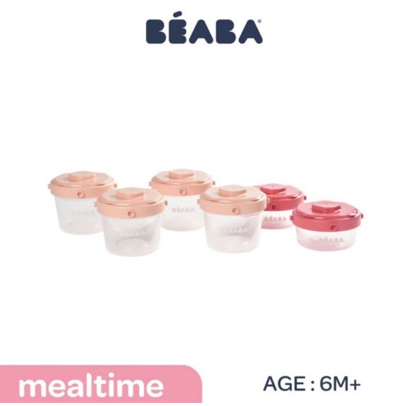 Beaba Set 6 Portion Clip 60ml/120ml - Kontainer Makanan Bayi Isi 6 Pcs