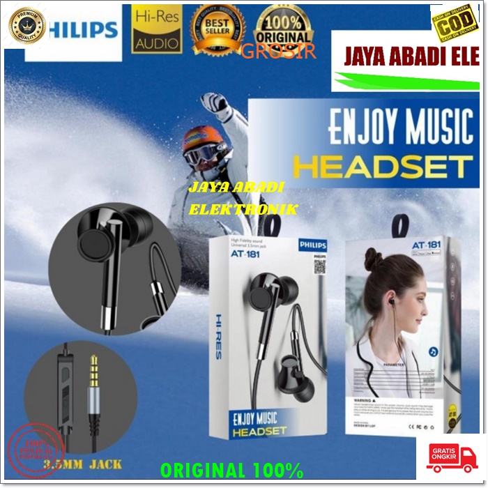 J322 ORIGINAL PHILIPS HANDSFREE HEADSET KABEL JACK 3.5MM IN EAR HF DOUBLE BASS SUPER BAS MIC STEREO CALL HIFI EARPOD KABEL MUSIK TELPON MEGABASS HANDPHONE AUDIO SUARA SMULE KARAOKE BISA UNTUK SEGALA JENIS DAN MERK HANDPHONE PC LAPTOP DLL KHUALITAS SUARA J