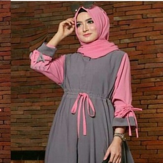 Maxi RENATA Gamis Syari Tanpa Hijab-GREY