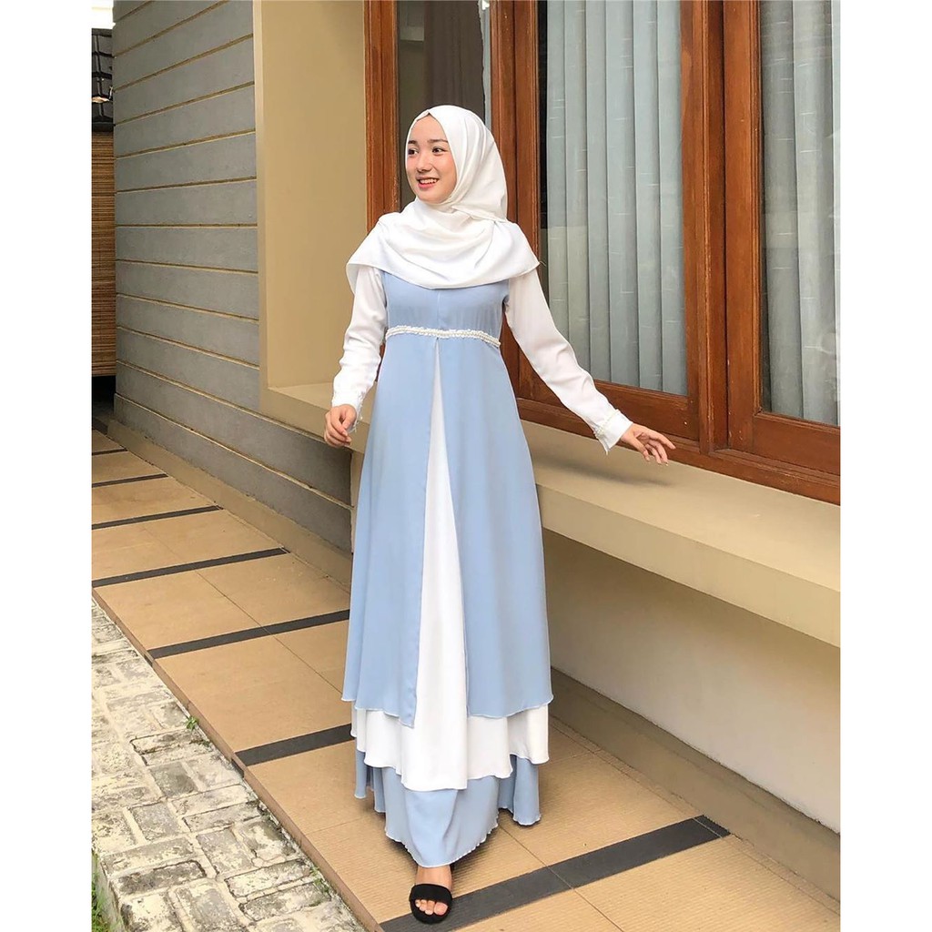 Gamis Pesta MAHESA Dress Muslim baju Kondangan Wanita Mewah Bahan Ceruti Ceruty Gamis Kondangan Dres