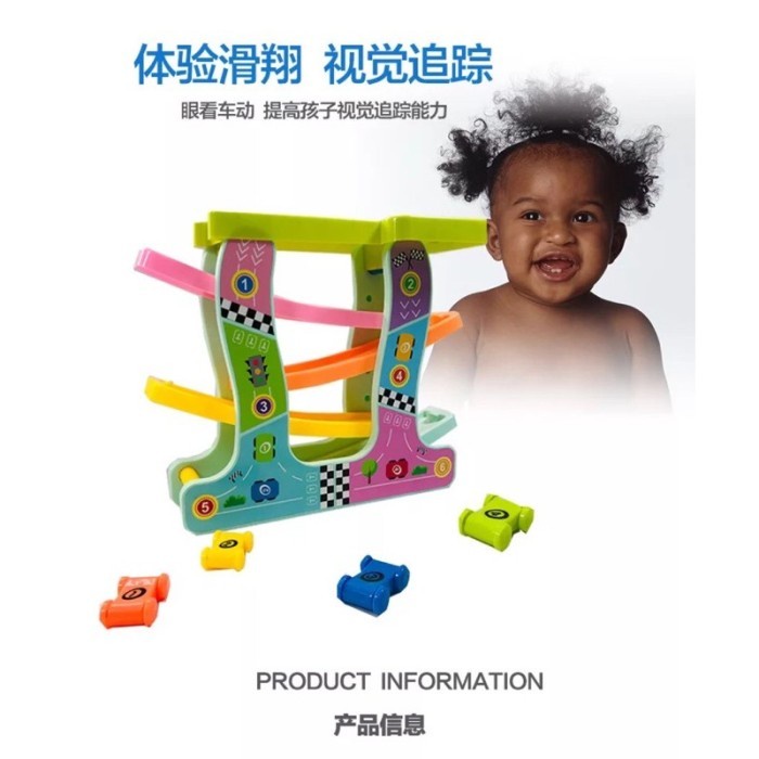 misi- Mainan Anak Mobil Luncur Sliding Car Track Wooden Paten Mobil Track