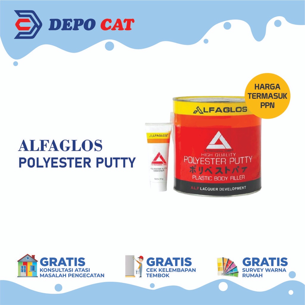 Dempul alfa alf plastik pelastik dempul besi motor mobil dempul alfaglos 250g