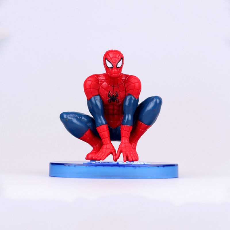 Set 7 pcs Spiderman Action Figure Mainan Anak Laki Pajangan Hiasan Kue