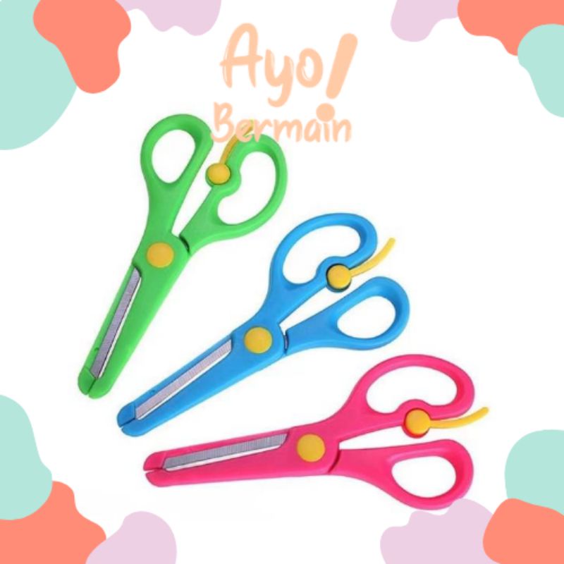 

Safety Scissors / Gunting Kombinasi Metal + Plastik / Gunting Anak Aman Pelindung Plastik
