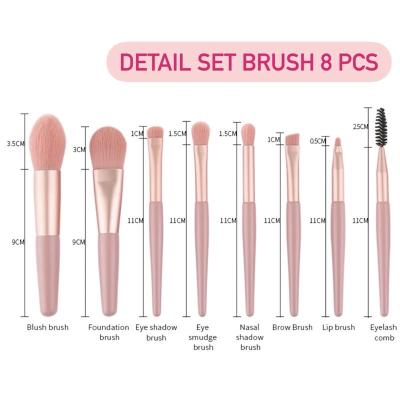 Bisa COD Set Brush Makeup 8 in 1 Set Brush Makeup 13 in 1 Kuas Make up 8in1 Kuas Make up 13in1 Makeup Tools Eyeshadow Blush on Contour