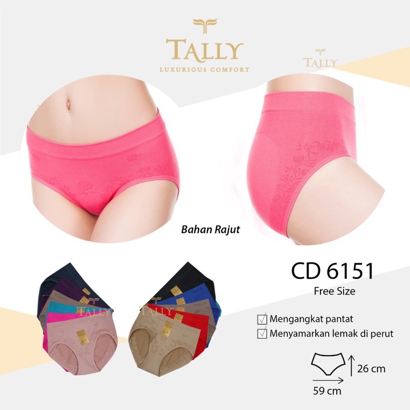 CD / Celana Dalam Wanita TALLY 6151 Bahan Rajut Stretch Body Original