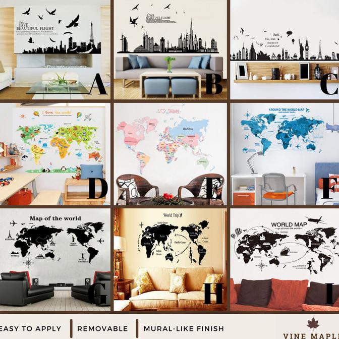 

Vinemaple City, Map & Monument - Stiker Dinding / Wall Sticker - A - 60X90Cm