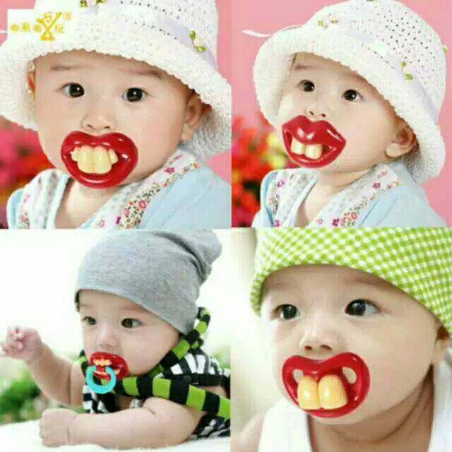 Empeng bayi lucu bentuk gigi besar / dot bayi lucu menggemaskan bentuk gigi besar