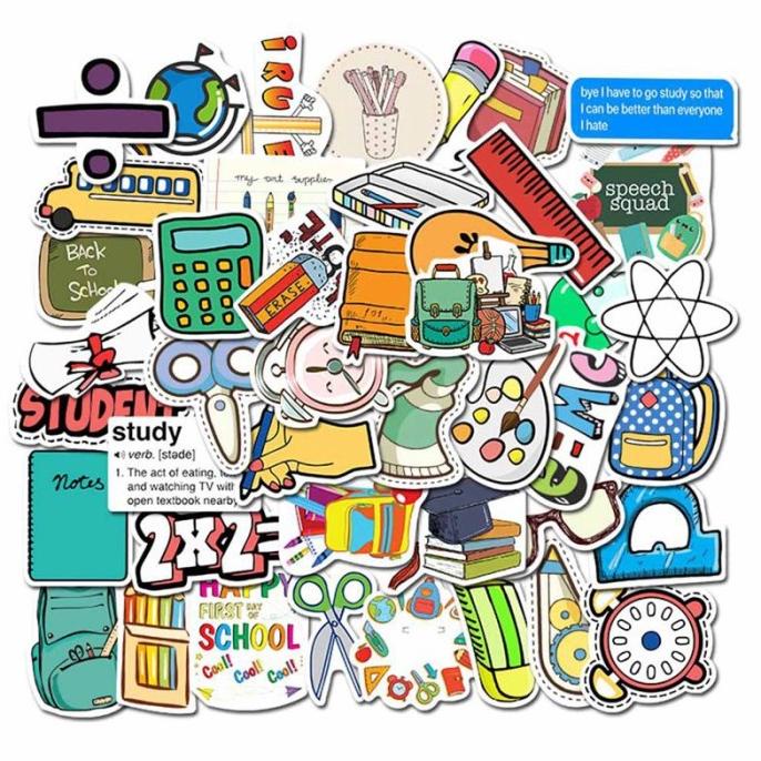 

QT110 50 pcs Stiker Doodle Untuk Alat Tulis Sekolah