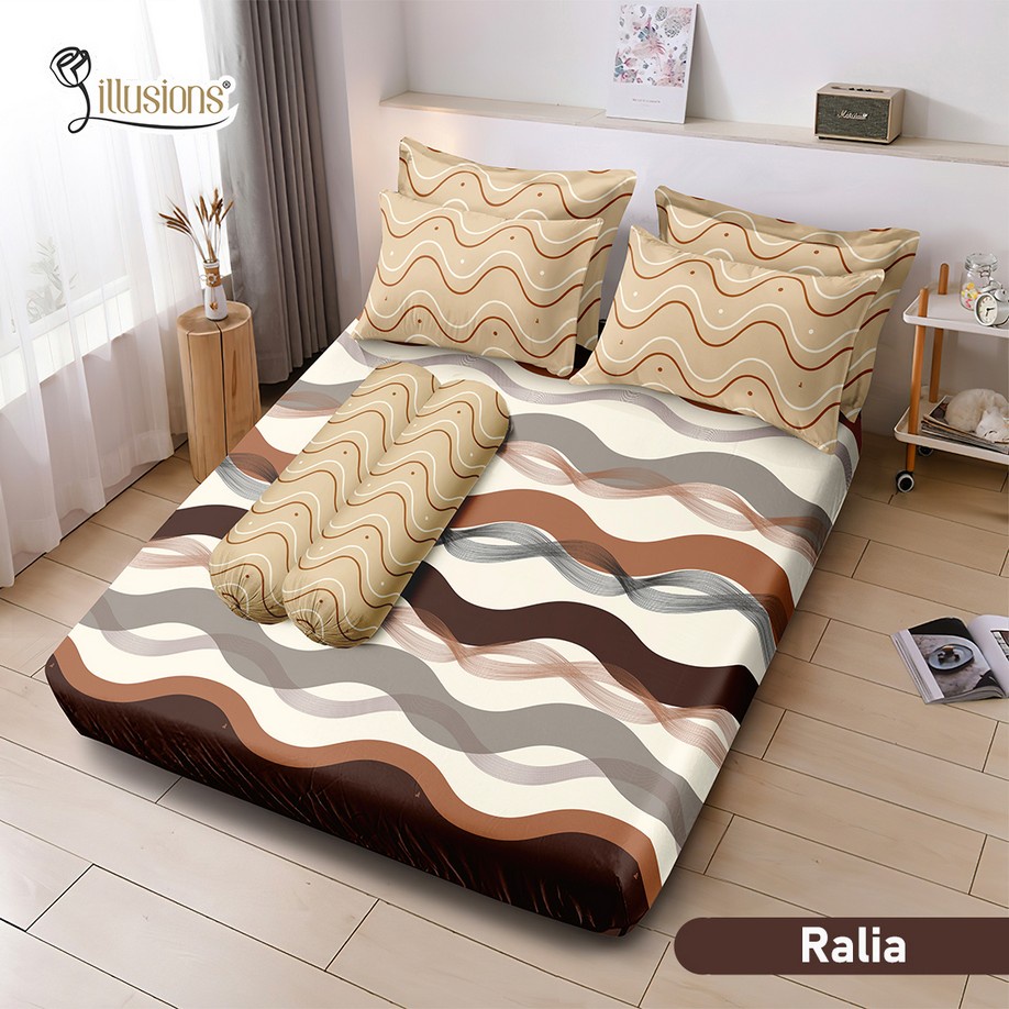 Sprei Illusions / Sprei Karet Illusions - Tersedia Motif Ralia uk 180x200cm