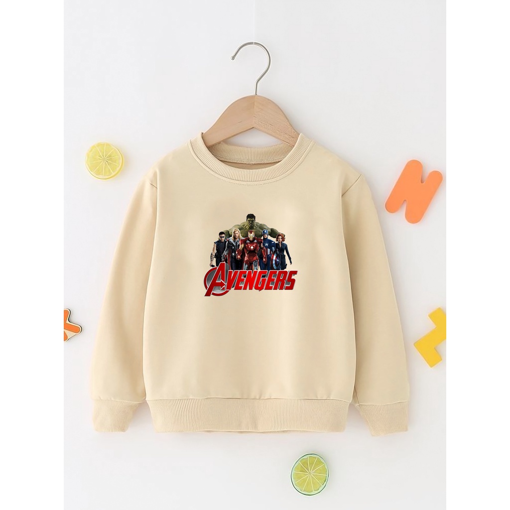 sweater anak laki laki perempuan usia 2 - 12 tahun jaket switer crewneck marvel distro