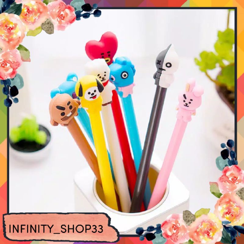 

[1 PCS] PULPEN GEL KARAKTER BTS LUCU UK.0,38MM TINTA RANDOM