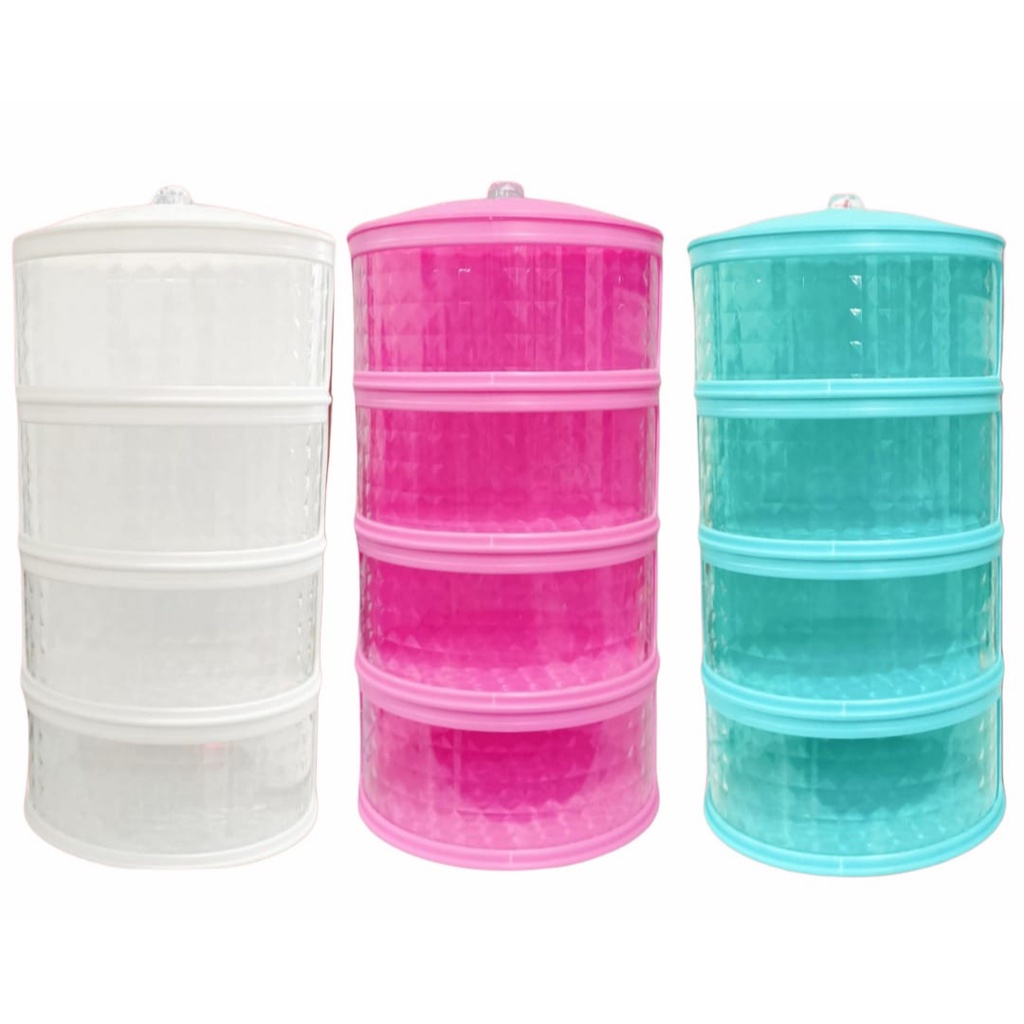 AS14 Multi-layer Rak plastik penyimpanan tempat makanan penutup sayuran tudung saji susun TUDUNG SAJ