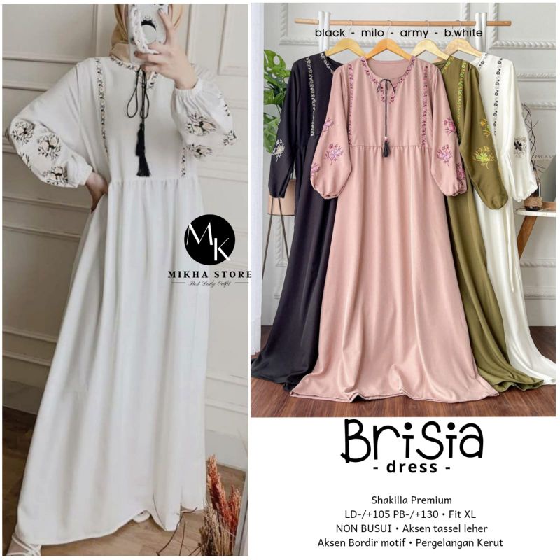 BRISIA DRESS ORIGINAL BY MIKHA STORE//DRESS MUSLIM WANITA