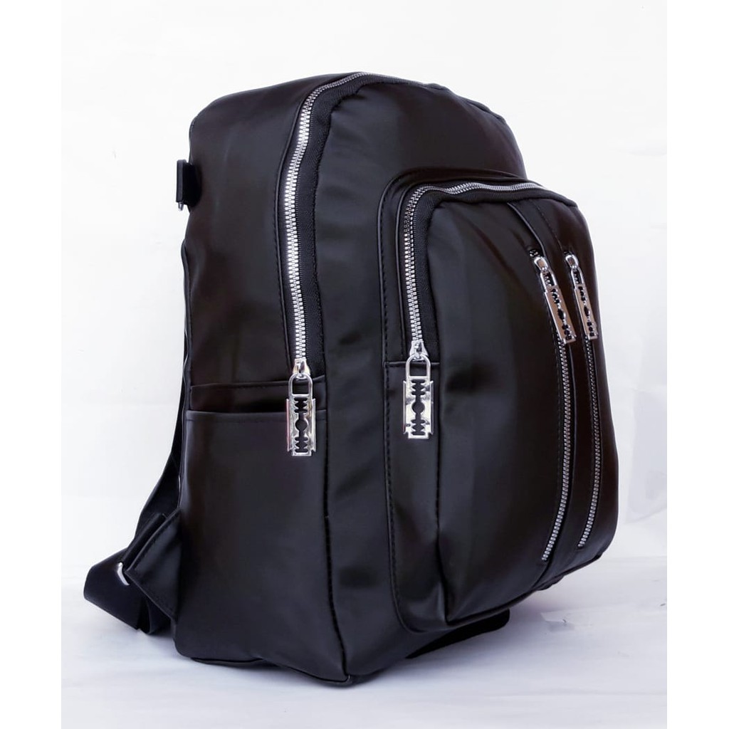 PROMO CUCI GUDANG TAS Ransel Remaja Fashion 2in1 Bisa Ransel dan Selempang Bahan Anti Air Import - Silet 15inch