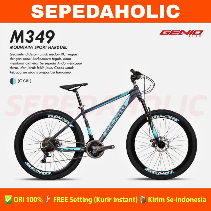 Sepeda Gunung 27.5 Inch MTB GENIO M 349 Suspensi 24 Speed - GY-BL